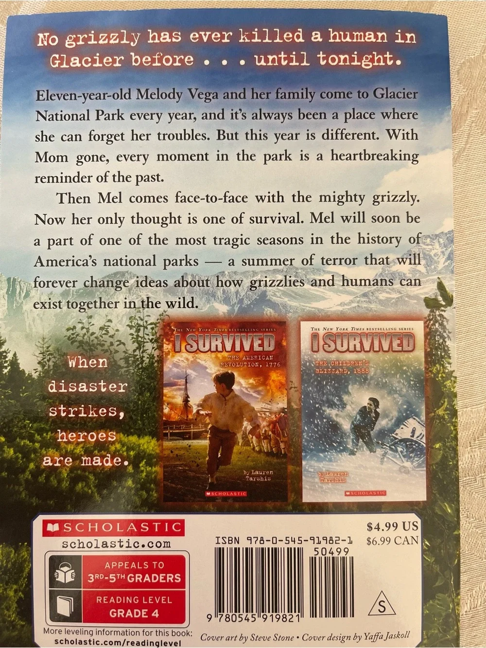 Lauren Tarshis I Survived Book Lot 4 Books Graphic Novel Titanic,9/11,Grizzlies